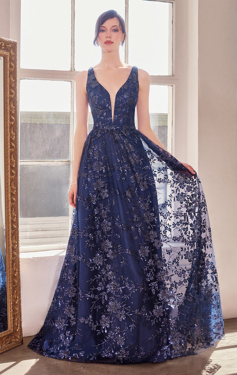 ARIELLE GLITTER TULLE GOWN-Vavasi