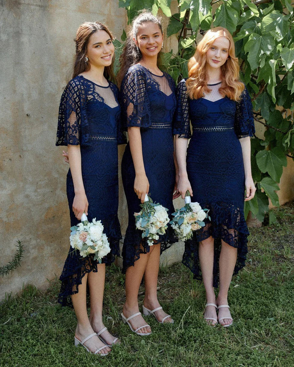 Reyna Dress - Navy Blue-Vavasi