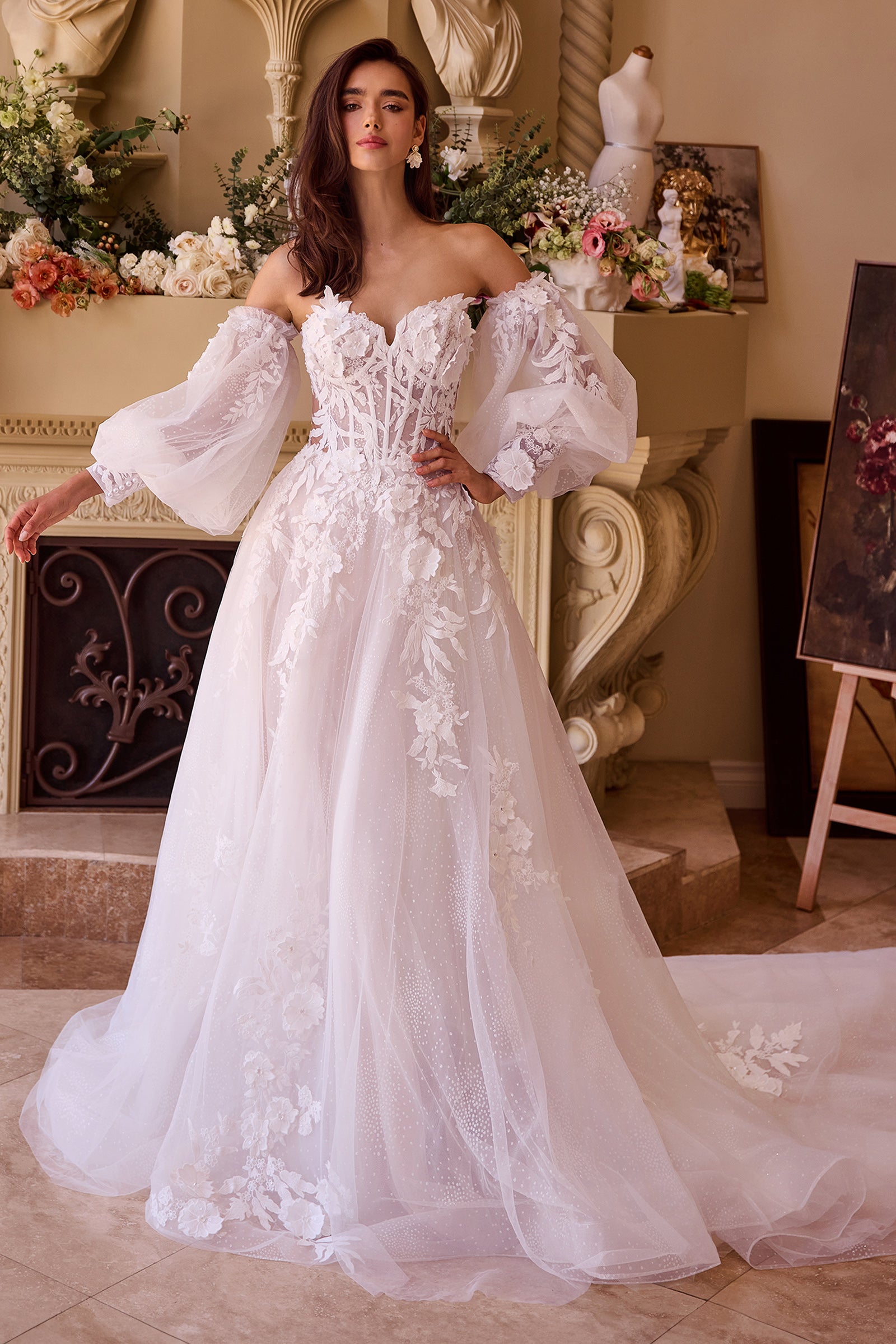 WL018 - Lace Appliqued Wedding Ball Gown - Andrea & Leo-Vavasi