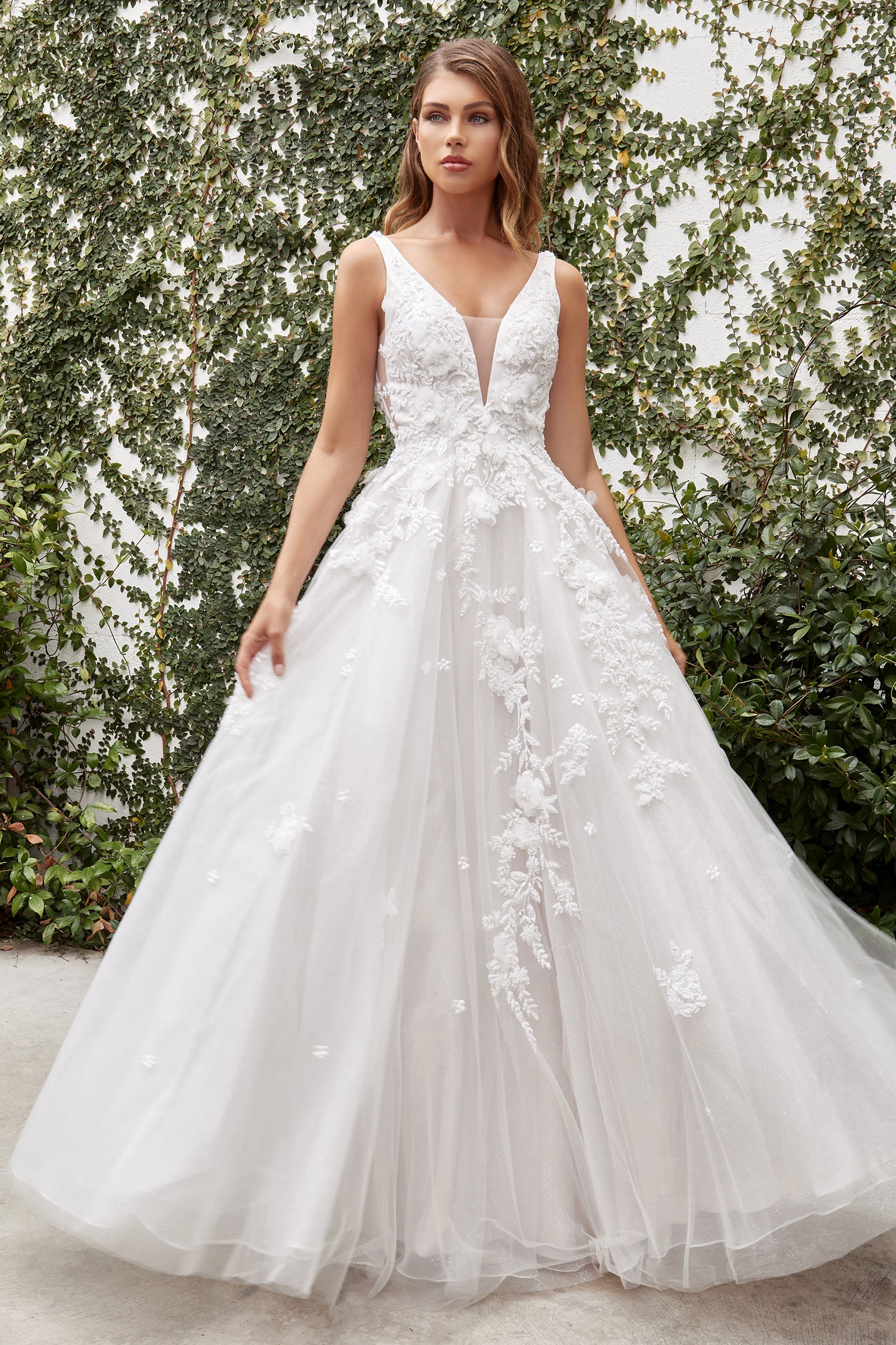 A1028W - GARDENIA LACE WEDDING BALL GOWN - ANDREA & LEO-Vavasi