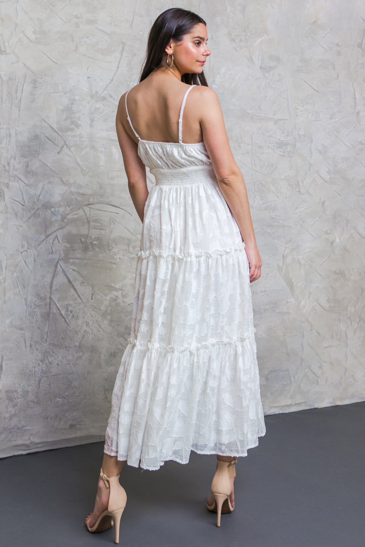 DAY DATE TEXTURED TIE FRONT DRESS-Vavasi