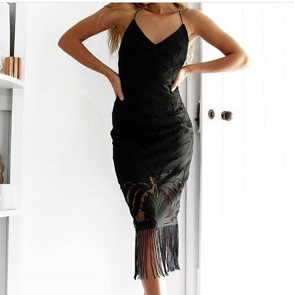Khaleesi Dress - BLACK-Vavasi