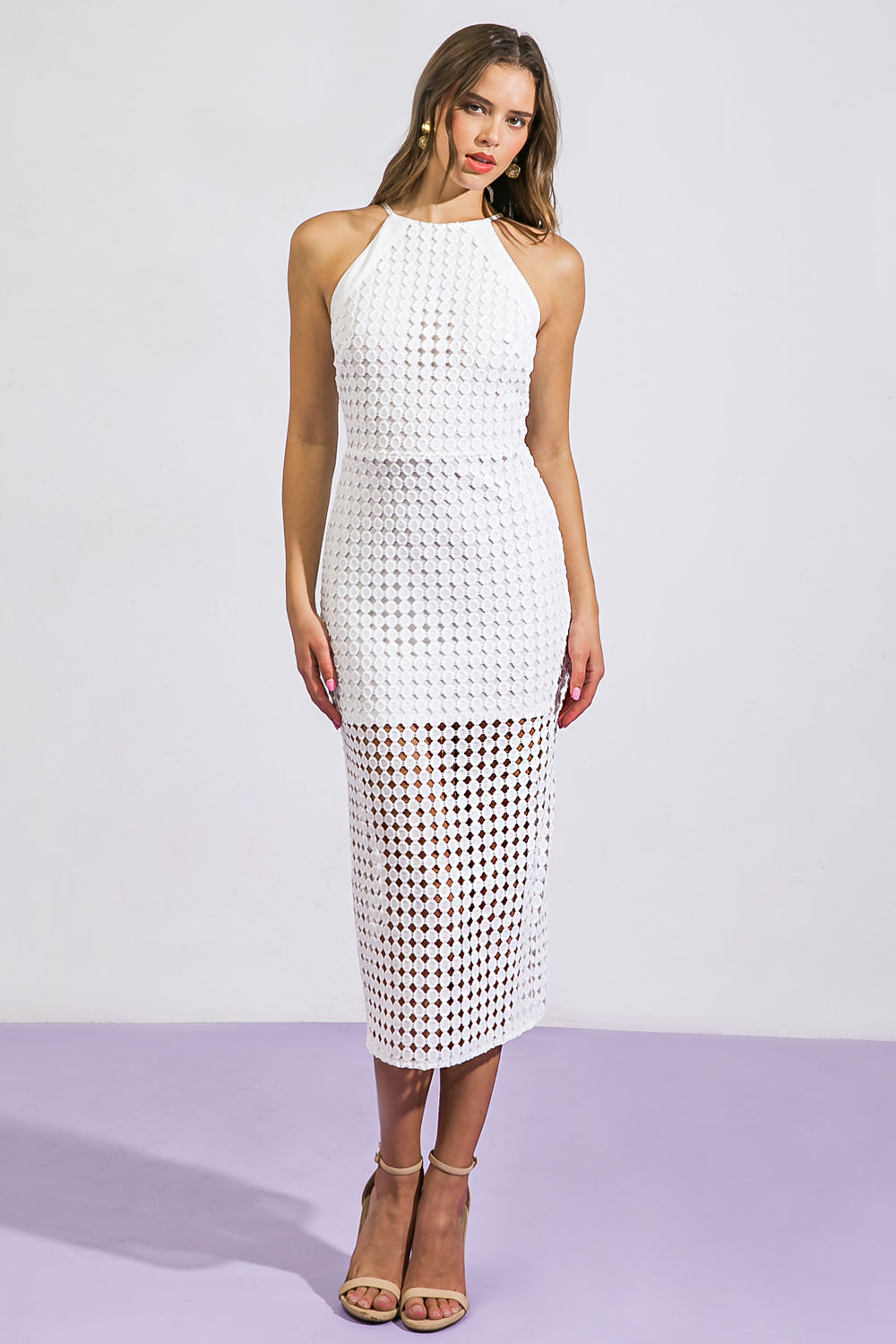 THANKFUL SOUL WOVEN MIDI DRESS-Vavasi