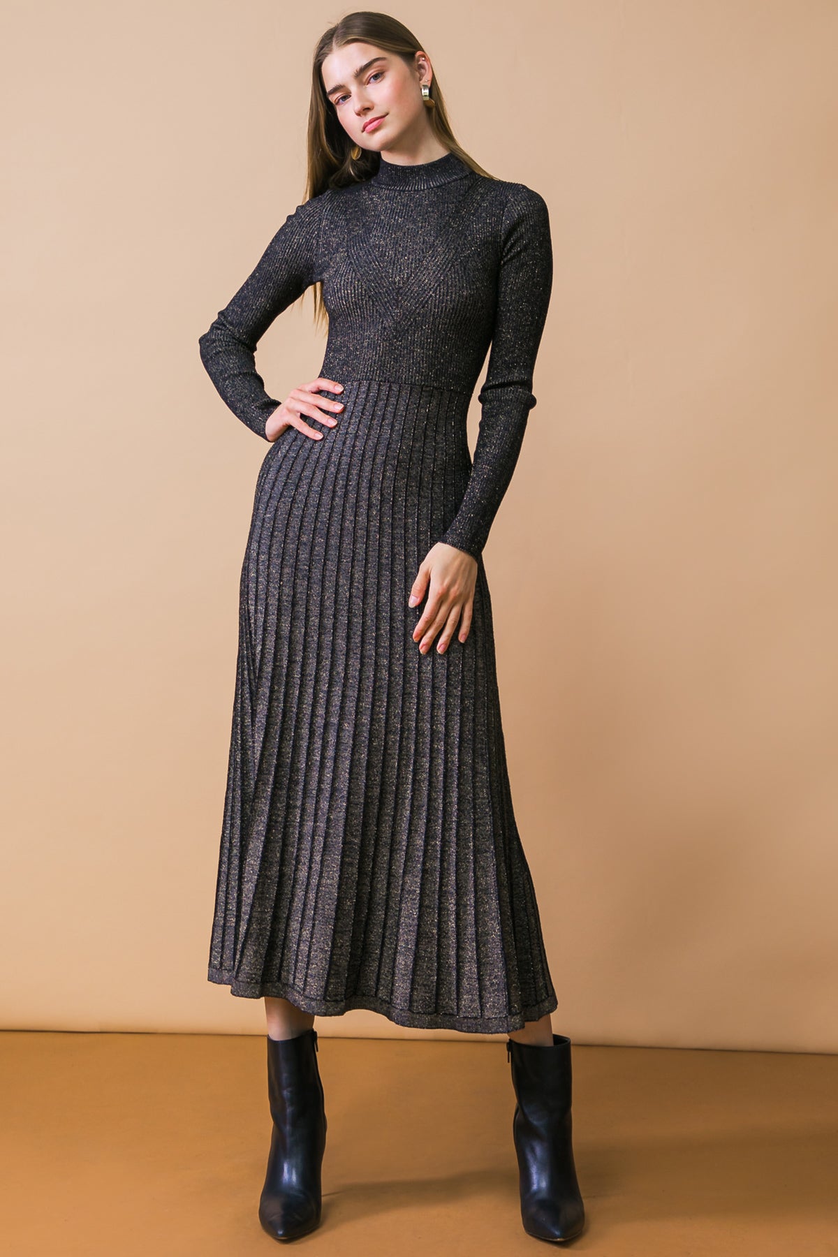 STAY COZE SWEATER MIDI DRESS-Vavasi