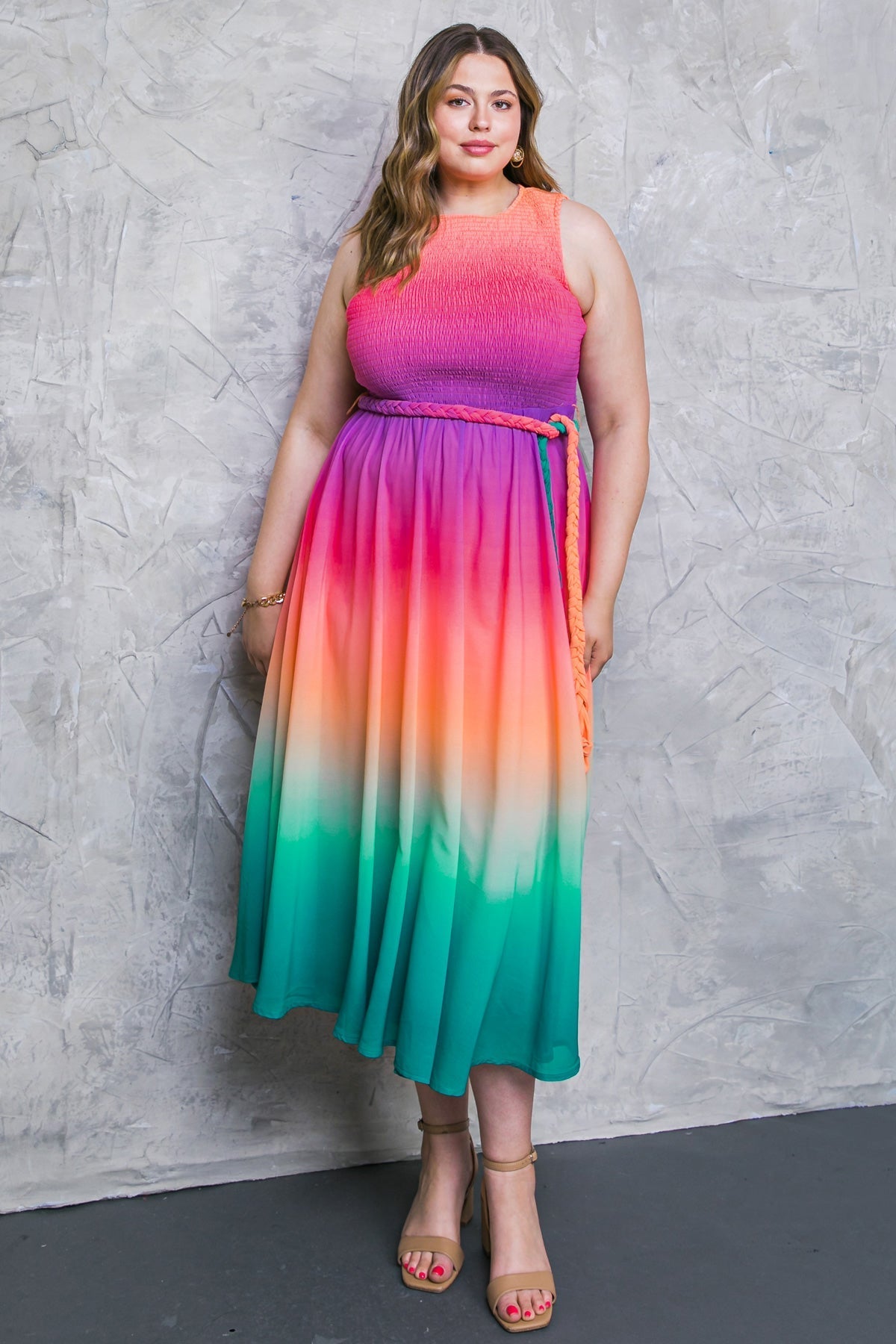 CATER TO YOU MULTI COLOR MIDI DRESS-Vavasi
