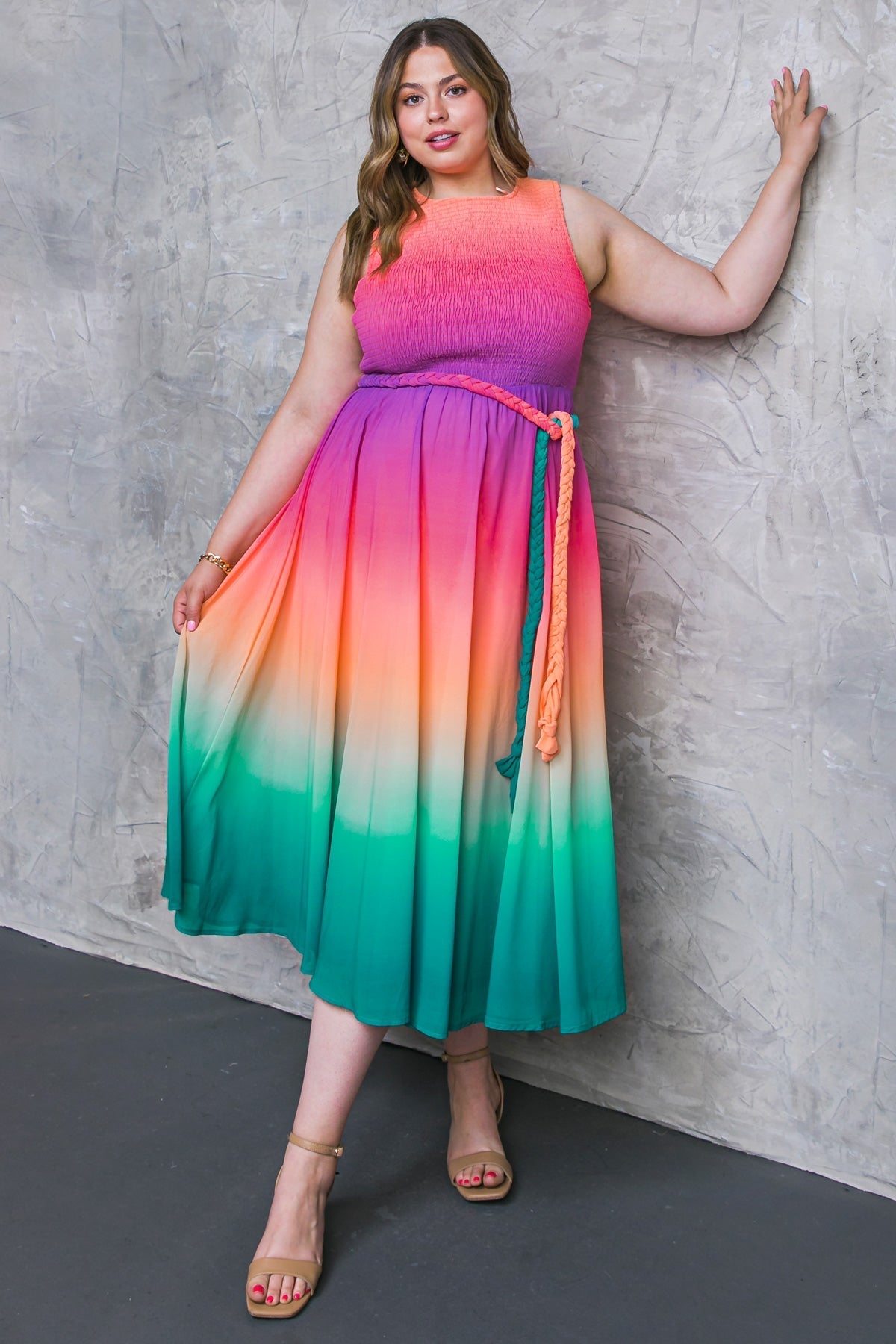 CATER TO YOU MULTI COLOR MIDI DRESS-Vavasi