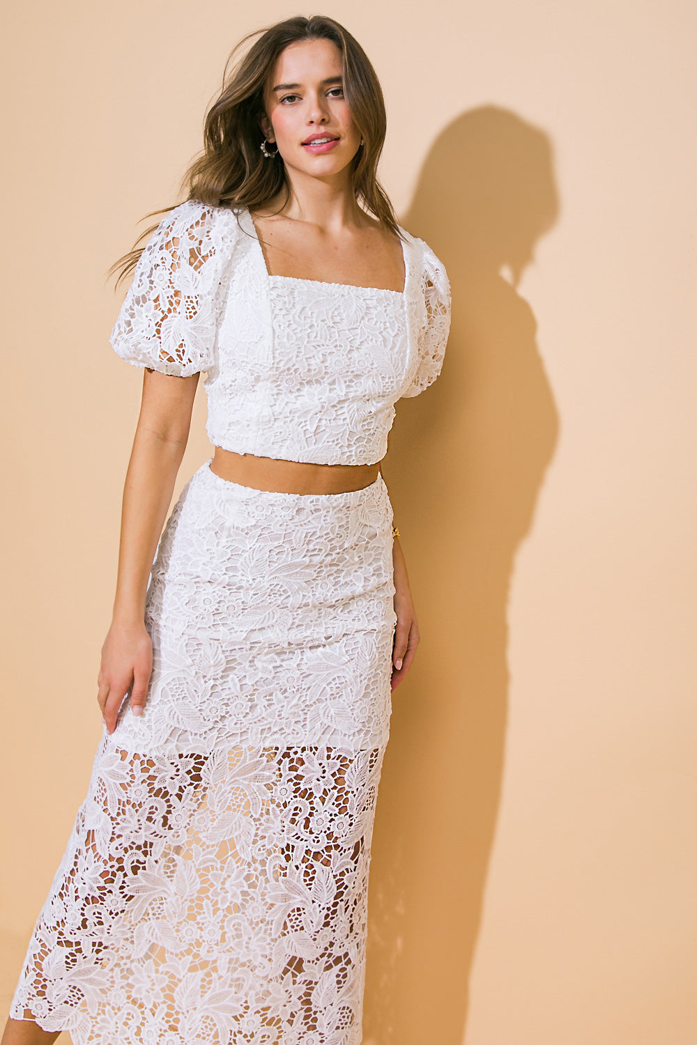 LACE REVERIE TOP & SKIRT SET-Vavasi