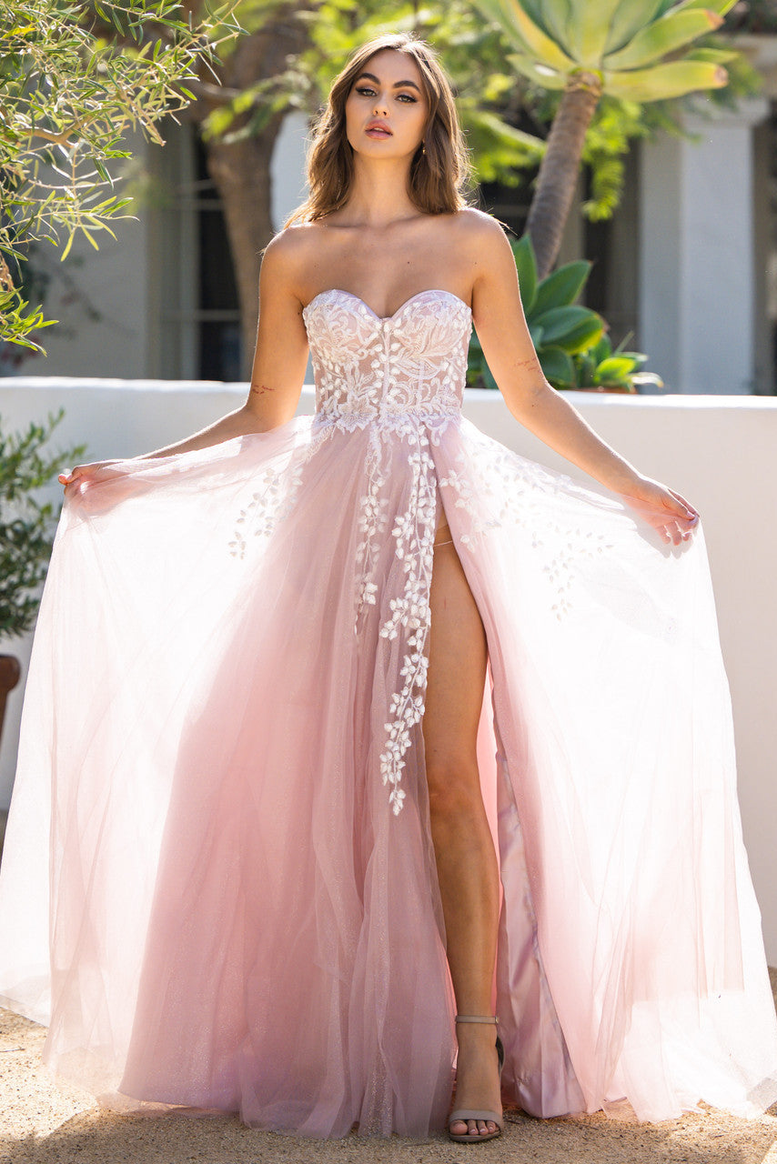 SOLAINE GOWN - MAUVE - STRAPLESS CORSET BODICE A-LINE GOWN-Vavasi