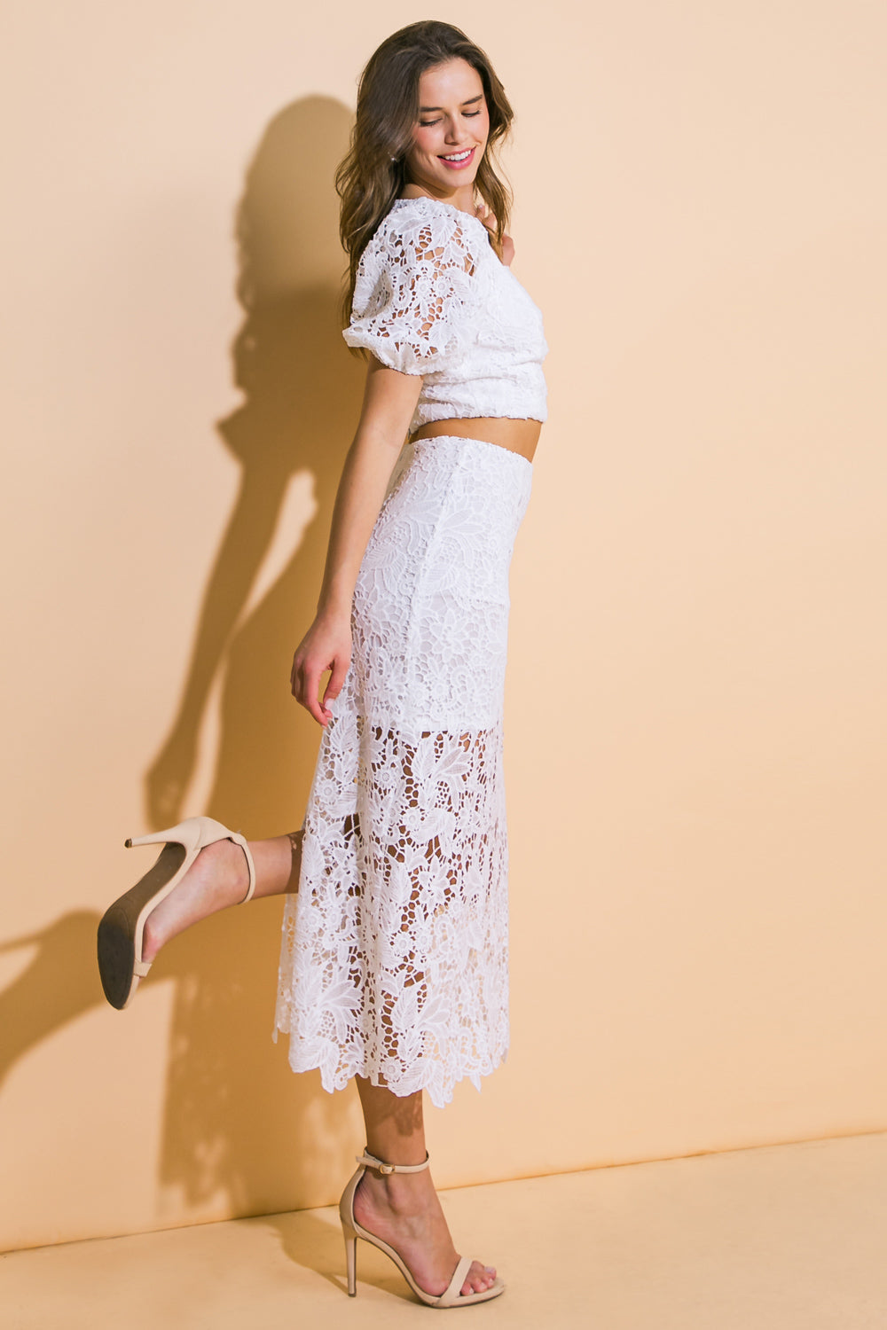 LACE REVERIE TOP & SKIRT SET-Vavasi