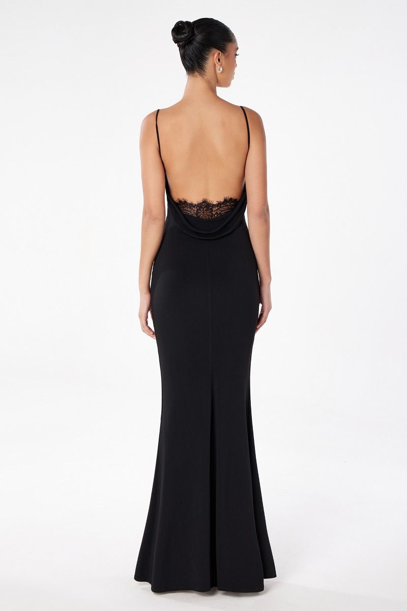 Bette Lace Back Draped Maxi Dress-Vavasi