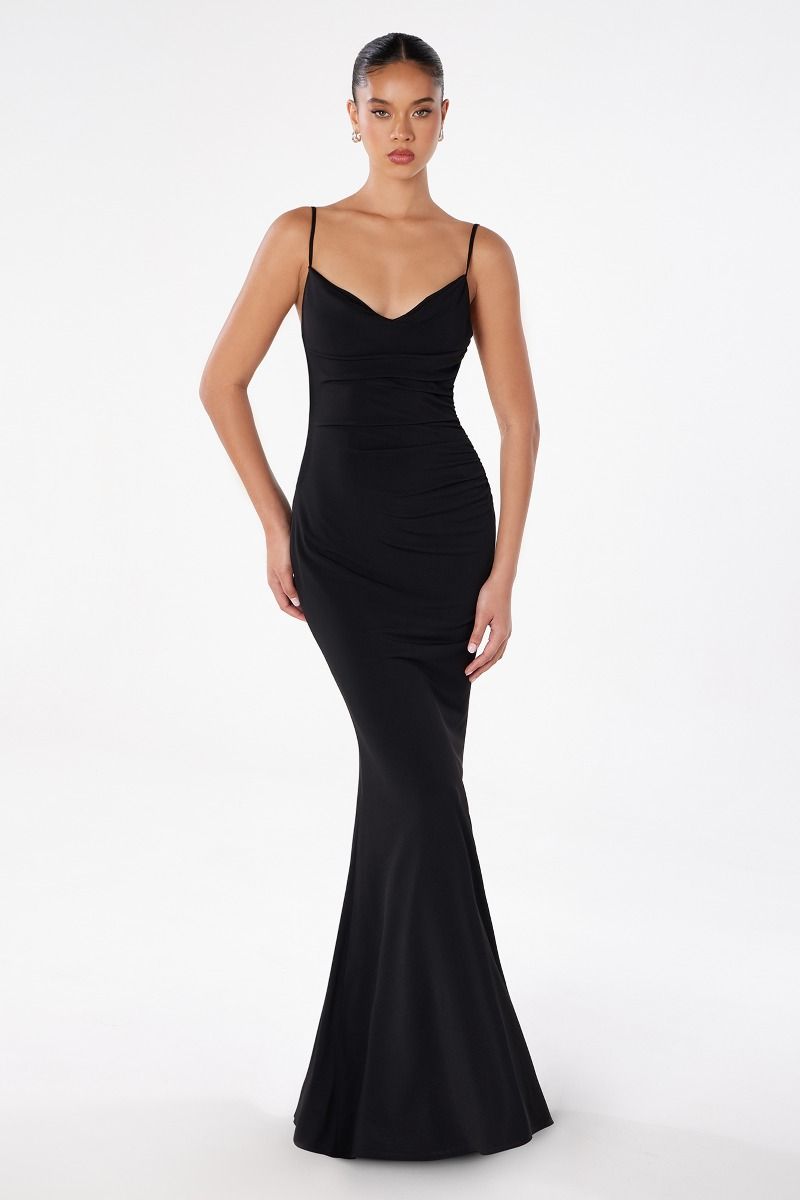 Bette Lace Back Draped Maxi Dress-Vavasi