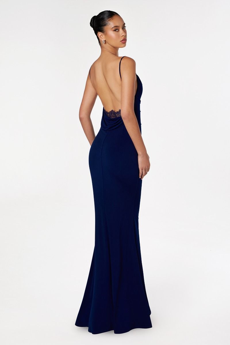 Bette Lace Back Draped Maxi Dress-Vavasi