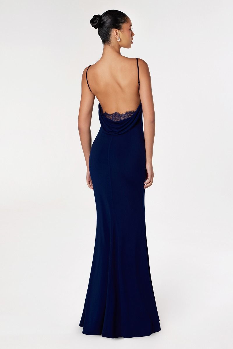 Bette Lace Back Draped Maxi Dress-Vavasi