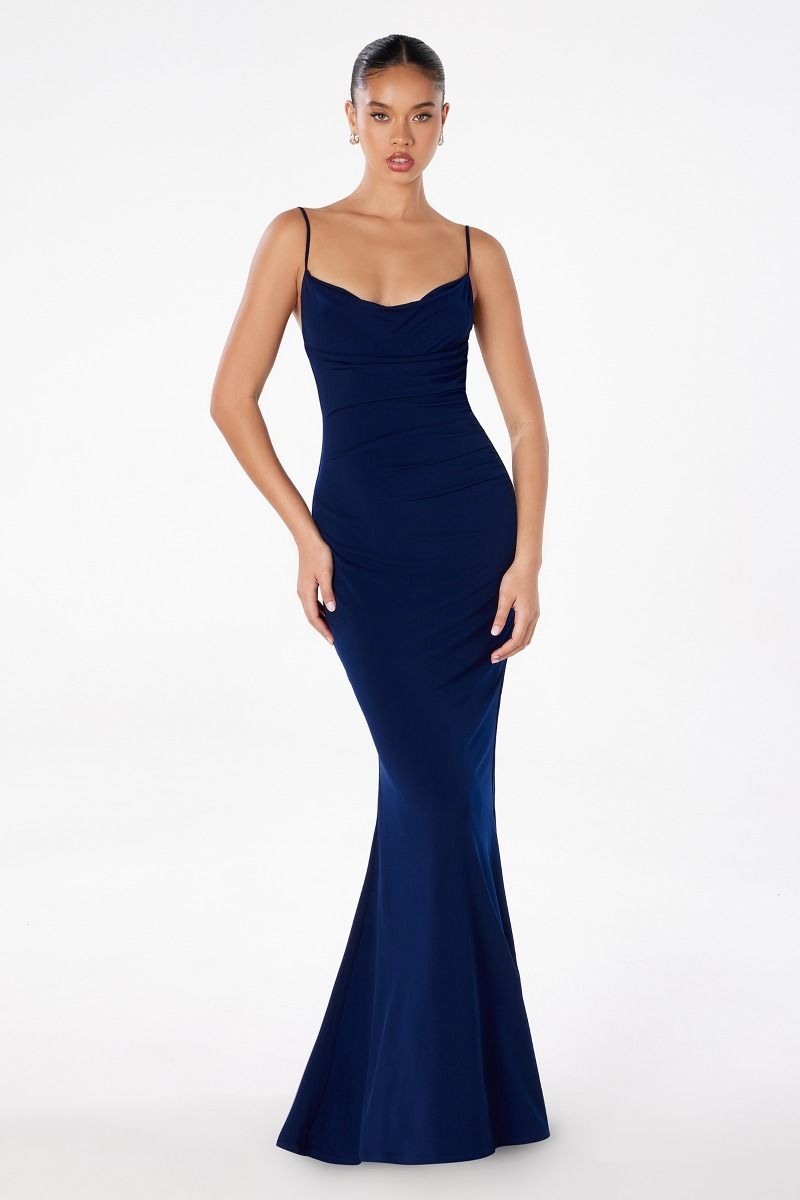 Bette Lace Back Draped Maxi Dress-Vavasi