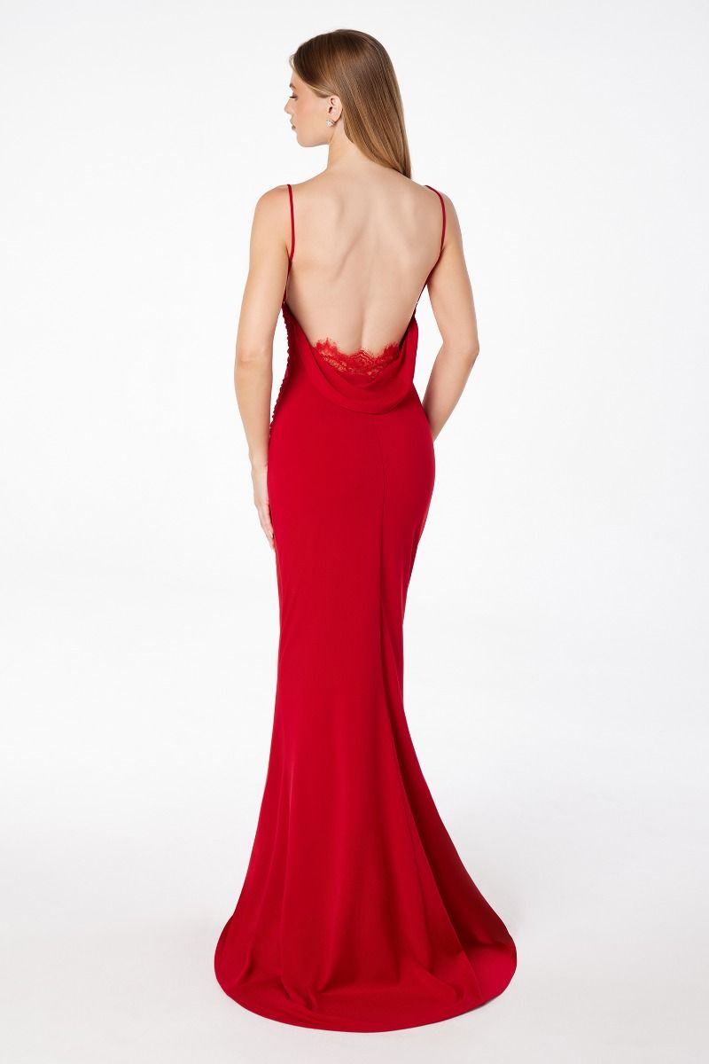 Bette Lace Back Draped Maxi Dress-Vavasi