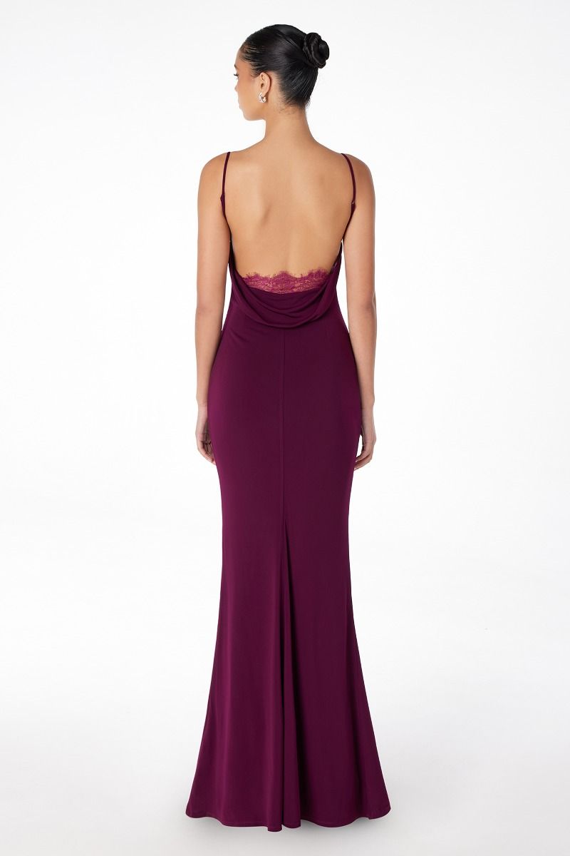 Bette Lace Back Draped Maxi Dress-Vavasi