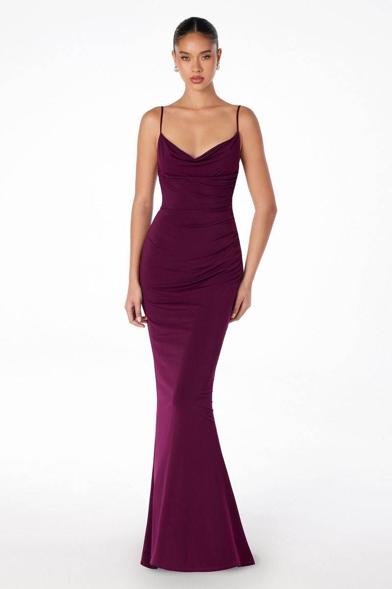 Bette Lace Back Draped Maxi Dress-Vavasi