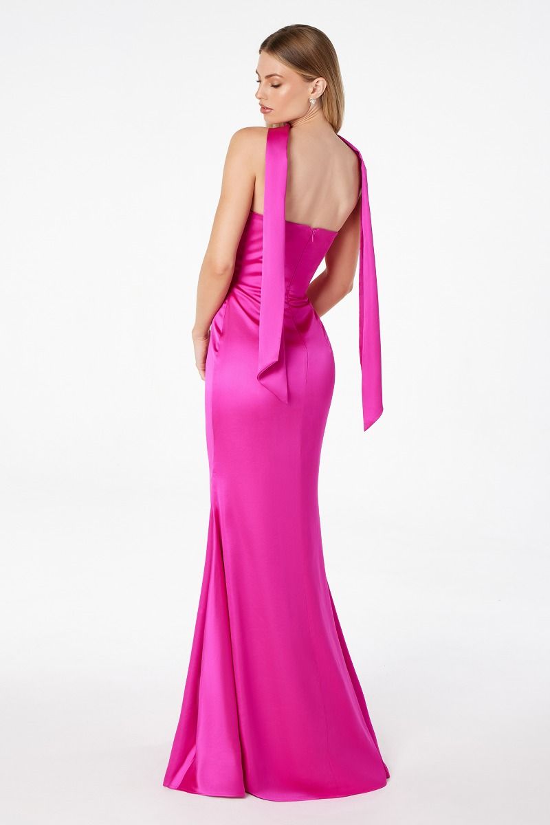 Brynn Maxi Dress - Strapless Fitted Satin Dress-Vavasi