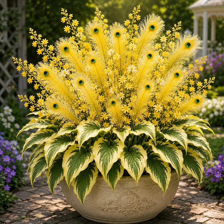 🏠🦚 Peacock Flame Hosta Bulbs💥 Stunning Colors That Brighten Any Space