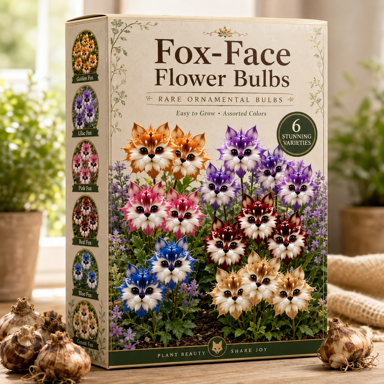 🦊 Fox-Face Flower Bulbs-A Tiny Fox Garden, Blooming Right At Your Door