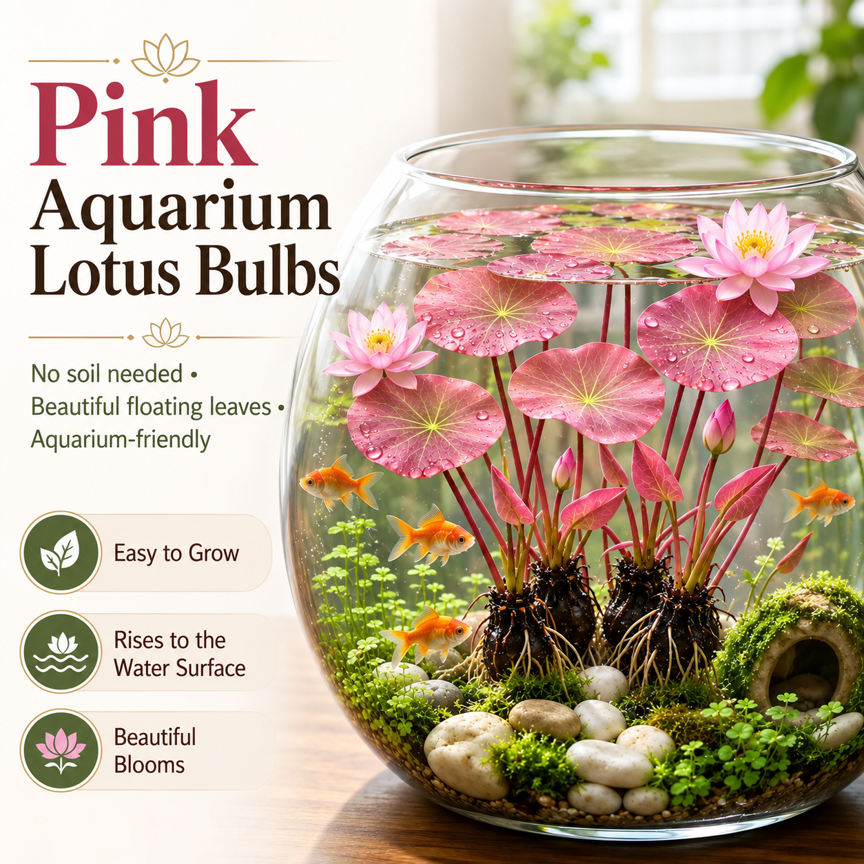 🐟Hydroponic red lotus roots🌿 Turn Your Aquarium into a Living Garden