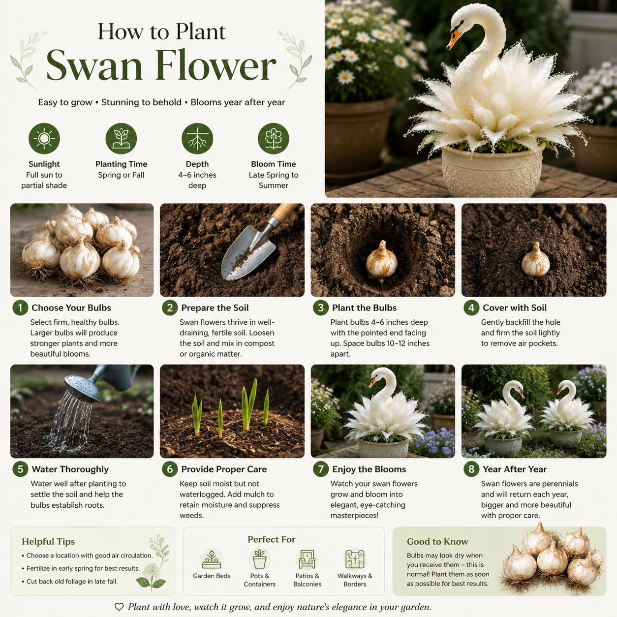 🦢 Swan Flower Collection- Turn Your Garden into a Living Swan Paradise