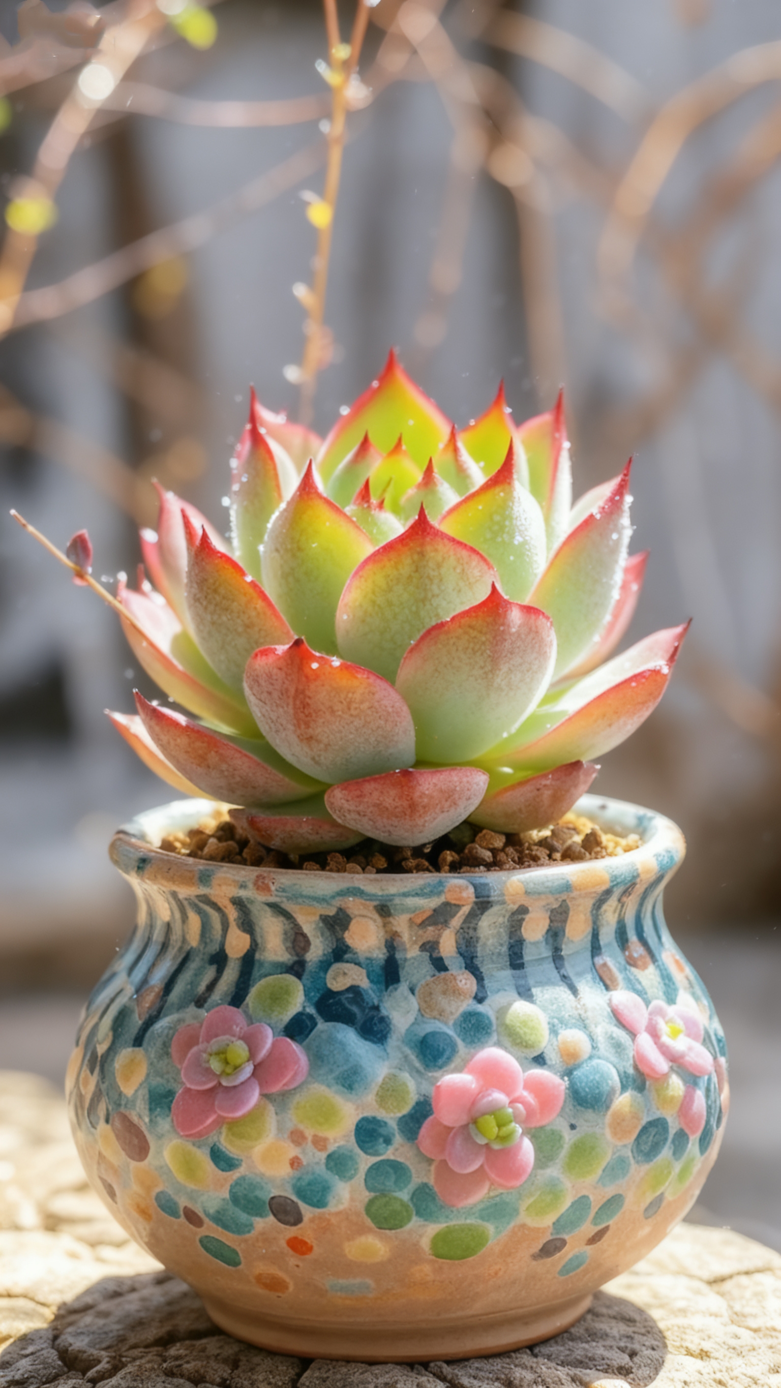 🌈 Dream Rainbow Succulent – A Touch of Color for Your Garden 🌱