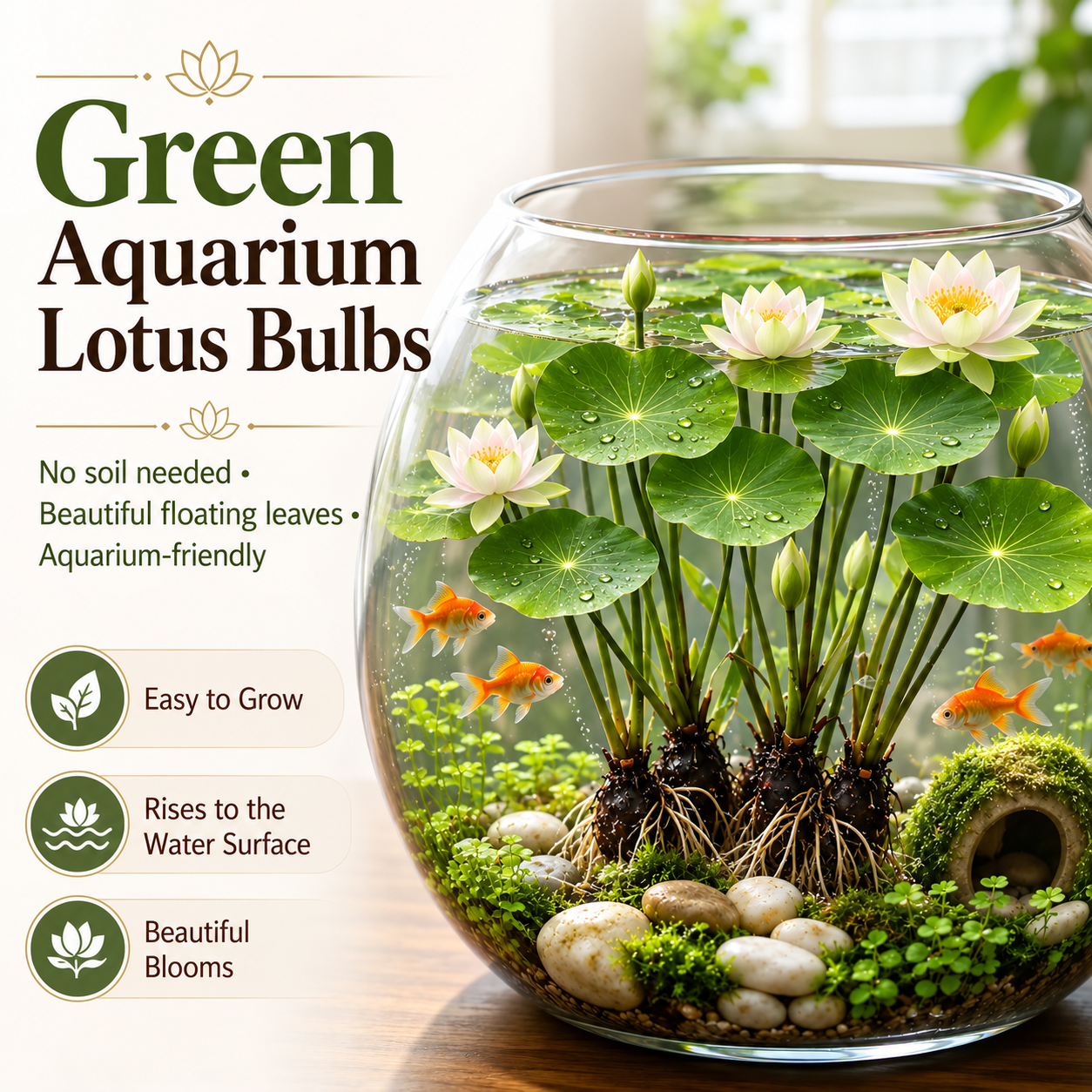 🐟Hydroponic red lotus roots🌿 Turn Your Aquarium into a Living Garden
