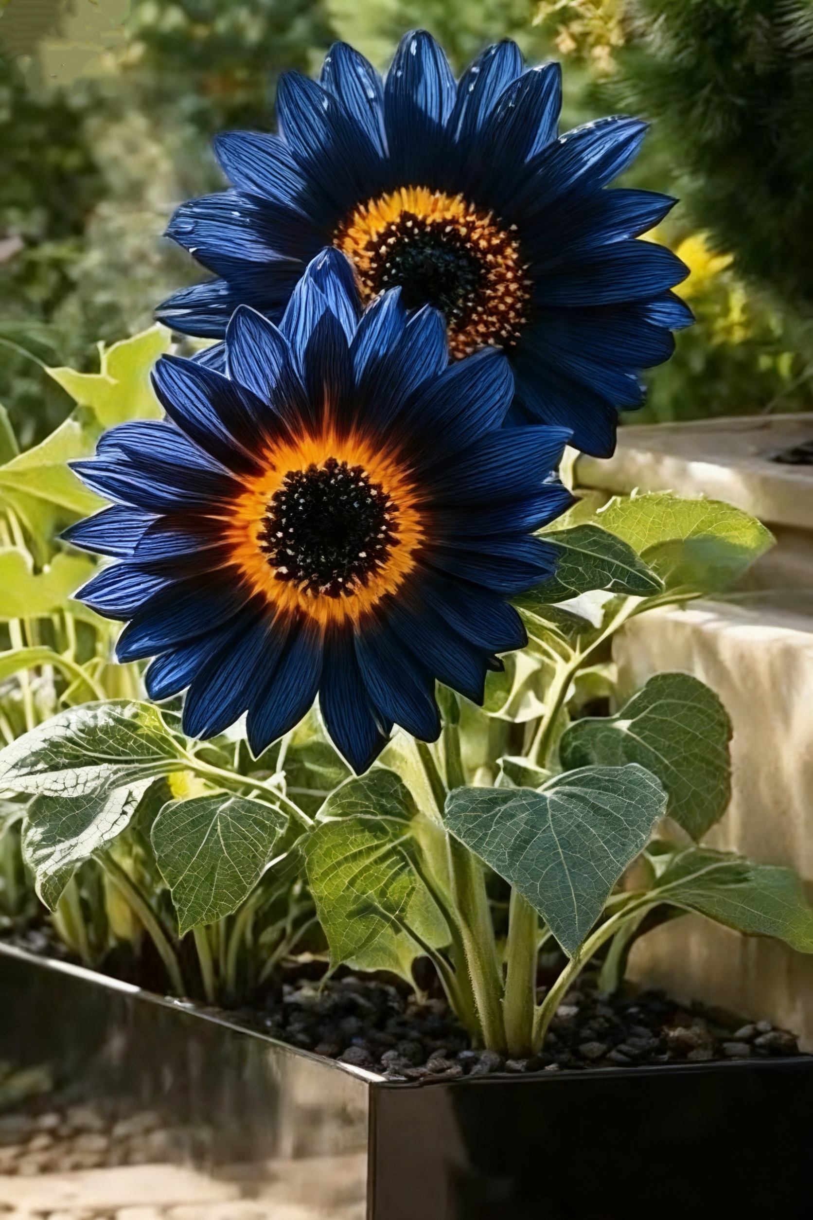 🌌🔥 Blue Flame Sunflower Seeds – The Rarest Sunflower You’ll Ever Grow! 🌻