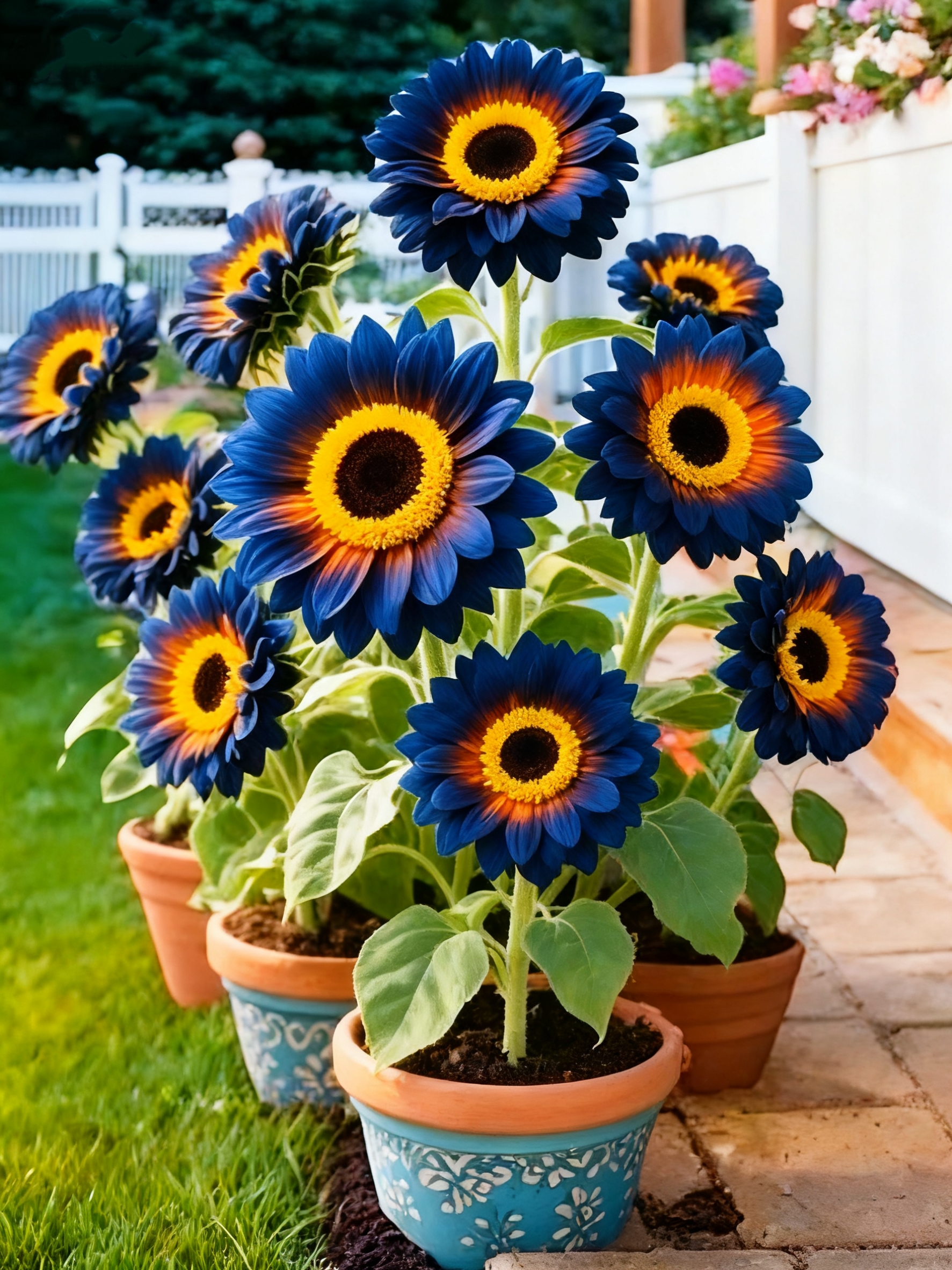 🌌🔥 Blue Flame Sunflower Seeds – The Rarest Sunflower You’ll Ever Grow! 🌻