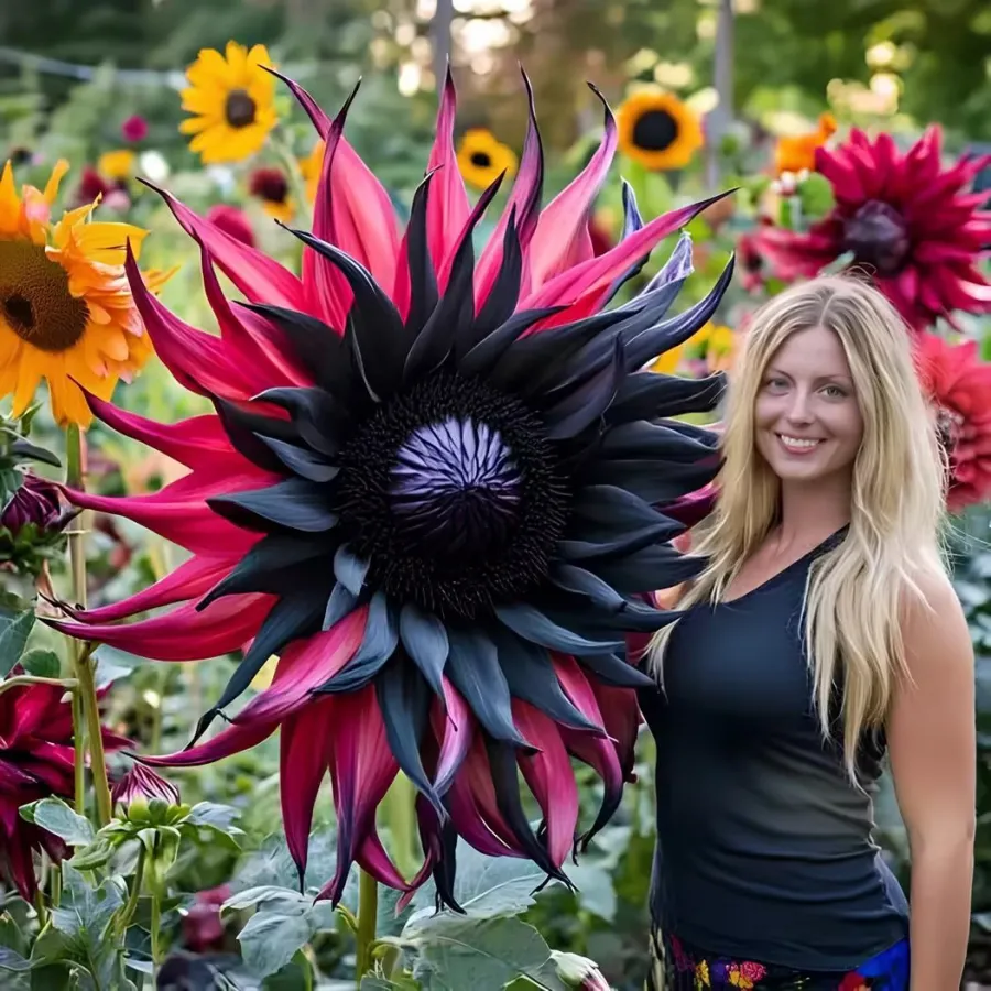 🌻Rare Giant Black Sun Dahlia Seeds