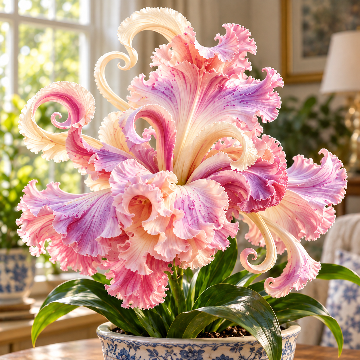 🌸 Royal Ruffle Fantasy Lily Bulbs – Grow in Water or Soil, Giant Ruffled Blooms