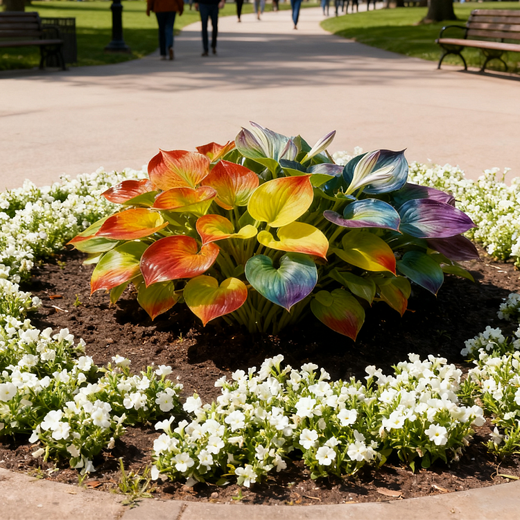 ✨“Dreamlight Rainbow Hosta — Where Nature Glows in Every Shade”