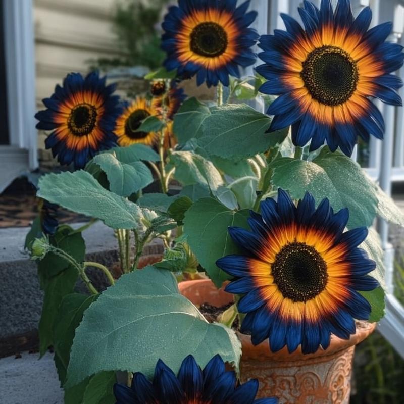 🌌🔥 Midnight Blaze Sunflower Seeds🪴– The Rarest Sunflower You’ll Ever Grow! 🌻