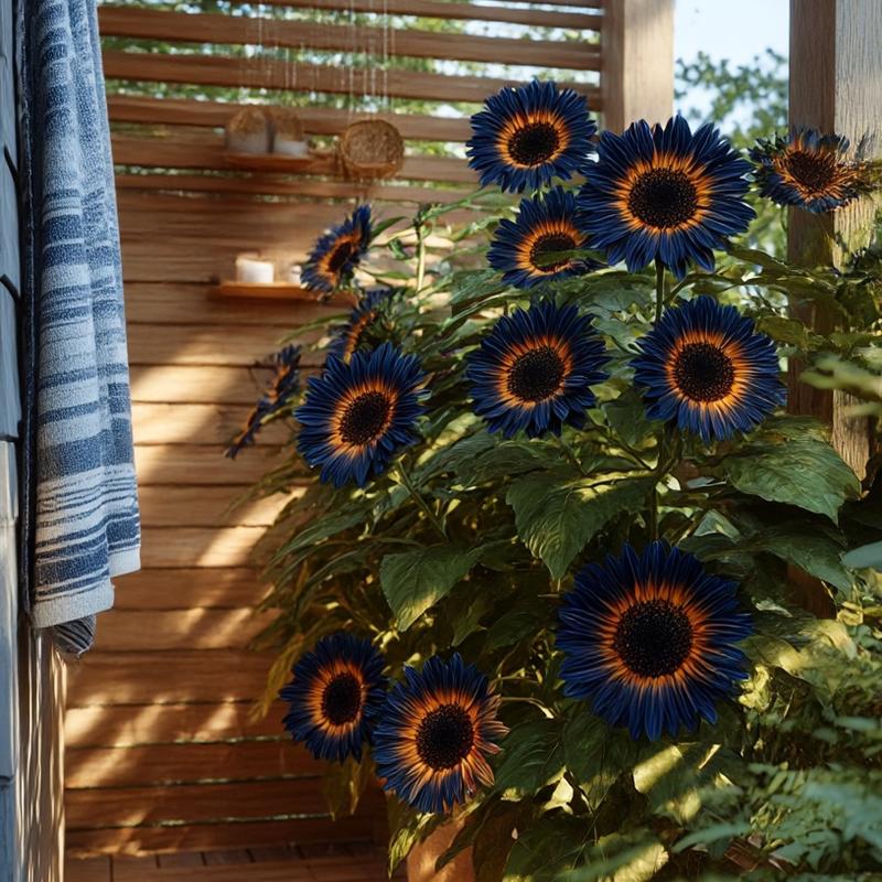 🌌🔥 Midnight Blaze Sunflower Seeds🪴– The Rarest Sunflower You’ll Ever Grow! 🌻