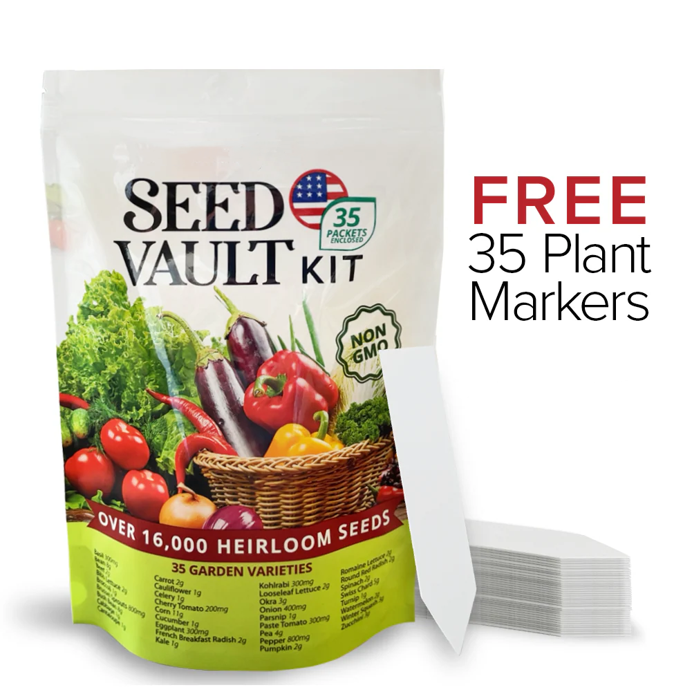 🌱 Vegetable Seed Vault Kit – 35 Heirloom Varieties