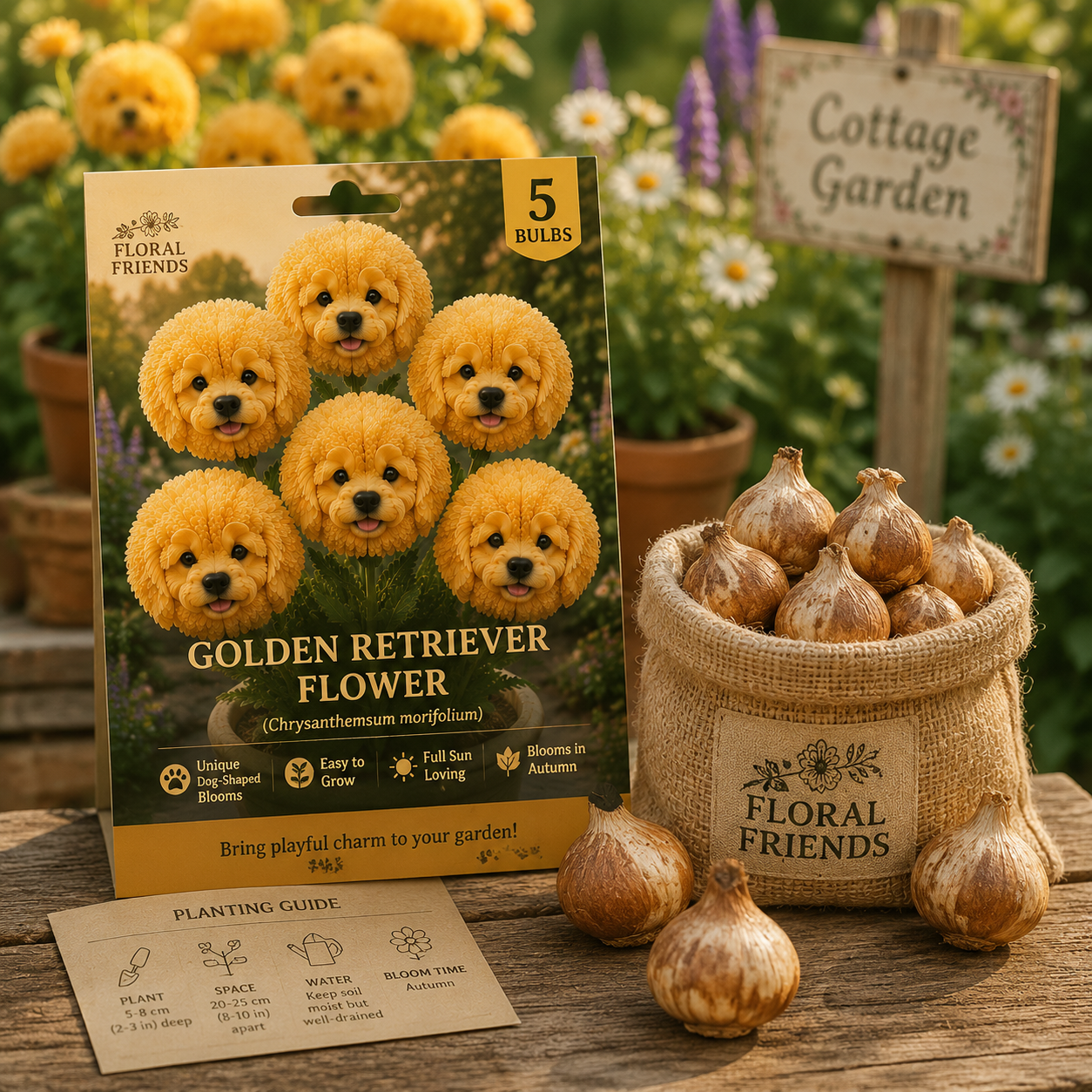 🌼 Golden Retriever Flower Collection - A garden that feels like happiness.
