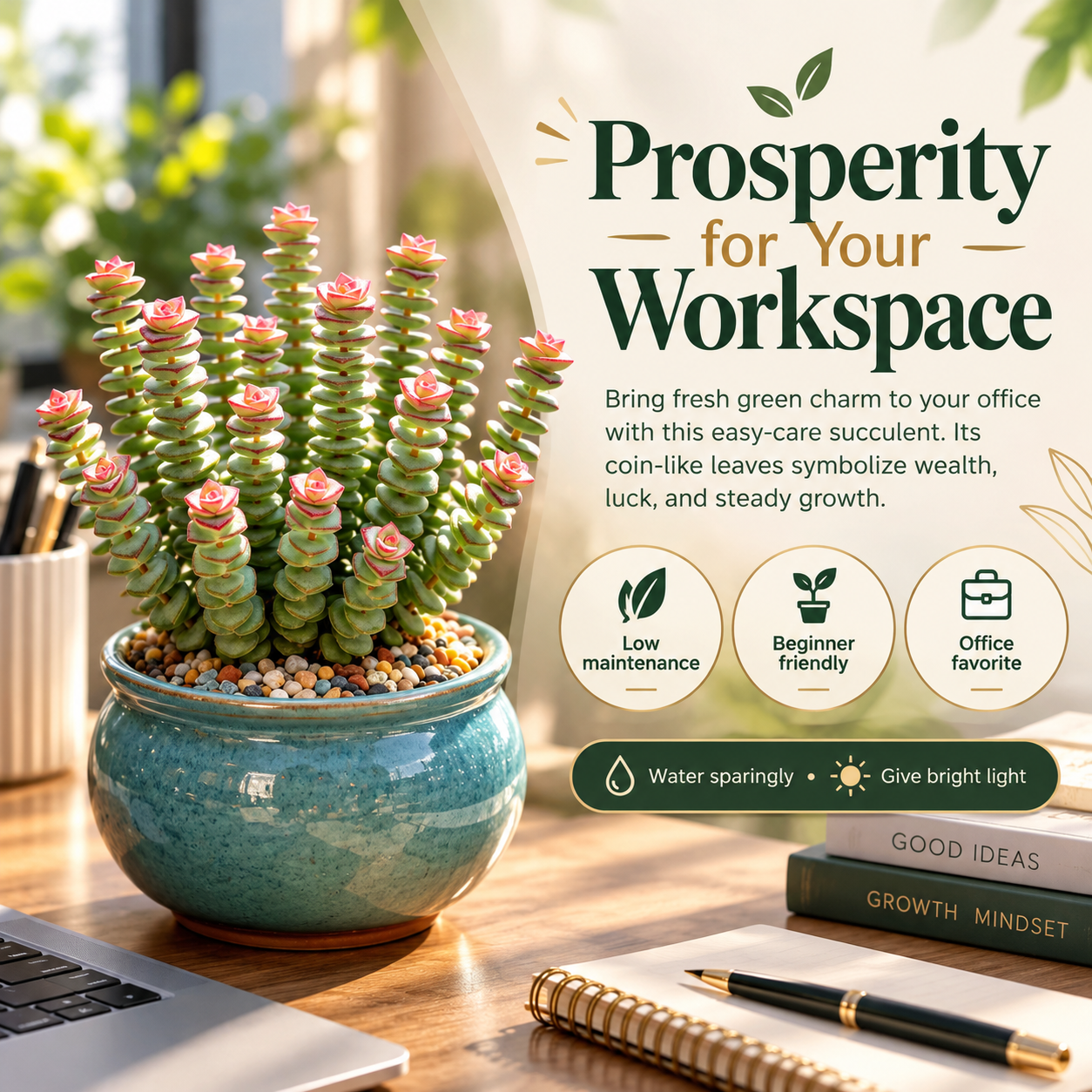 💰 Money Plant Succulent – A Little Green Charm for Luck and Prosperity 🌿