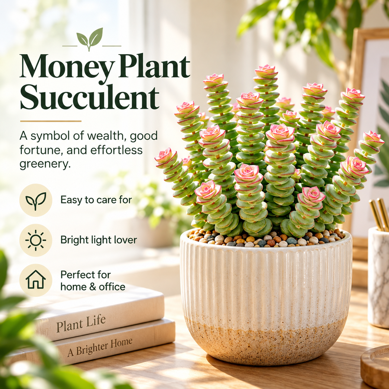 💰 Money Plant Succulent – A Little Green Charm for Luck and Prosperity 🌿