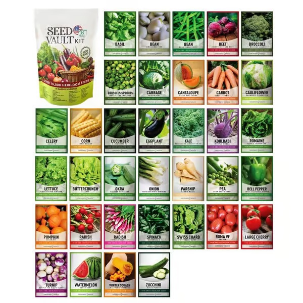 🍅Vegetable Seed Vault Kit | 35 Variety Pack🥒