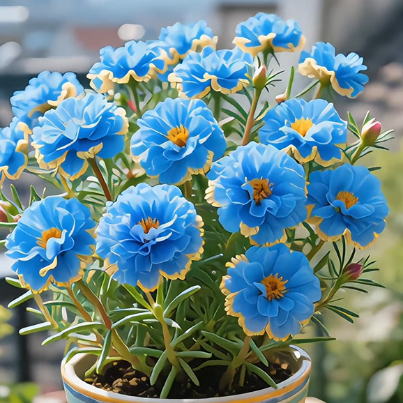 🌹Gold-Edged Double Mixed-Color Moss Rose—2025 Latest Variety