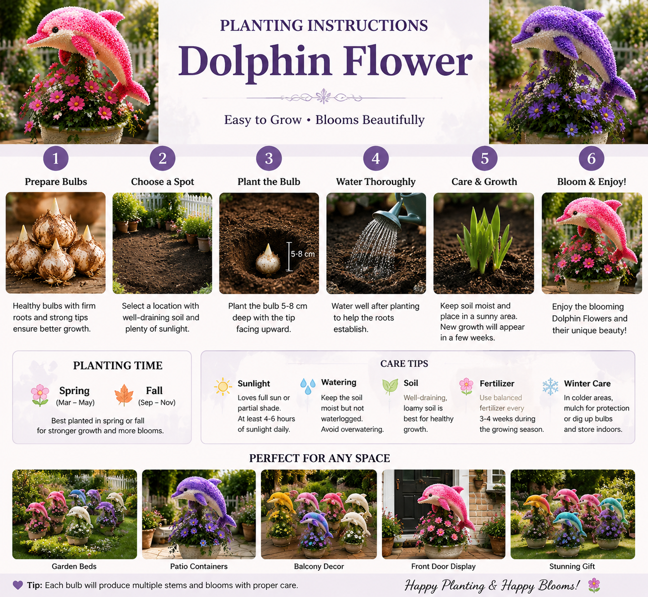 🐬 Dolphin Flower Bulbs - A Garden Flower That Looks Like It’s Alive