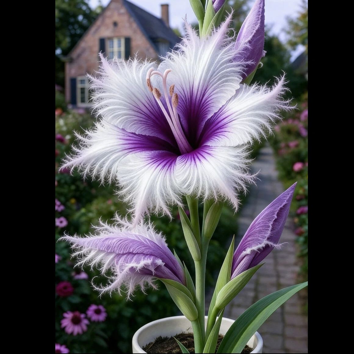🪶Rare Feather-Edged Lily Bulbs – Stunning Pink & White Blooms, Easy to Grow