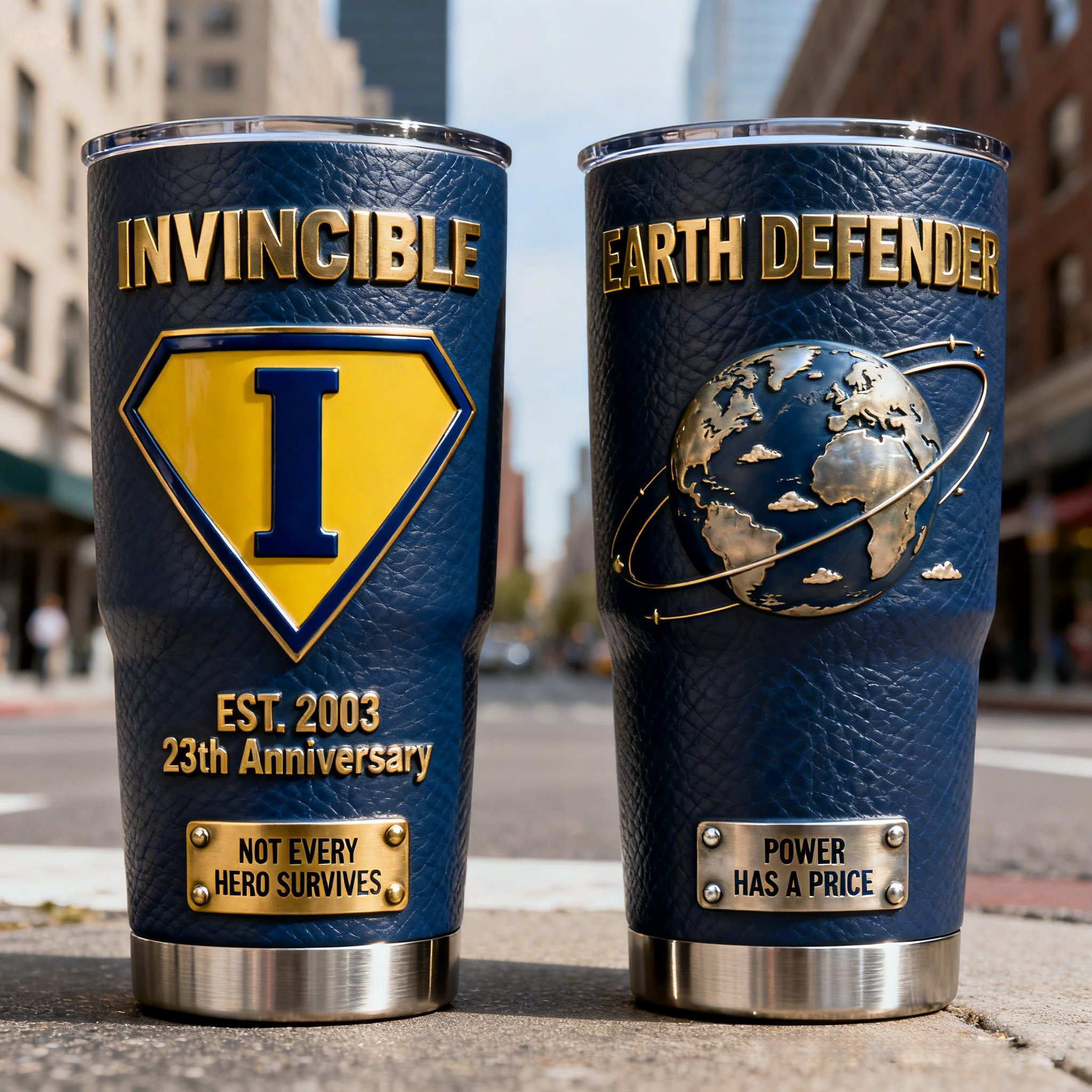 ✨Superhero Themed Anniversary Thermos Tumbler 🎯