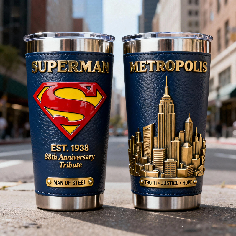 ✨Superhero Themed Anniversary Thermos Tumbler 🎯