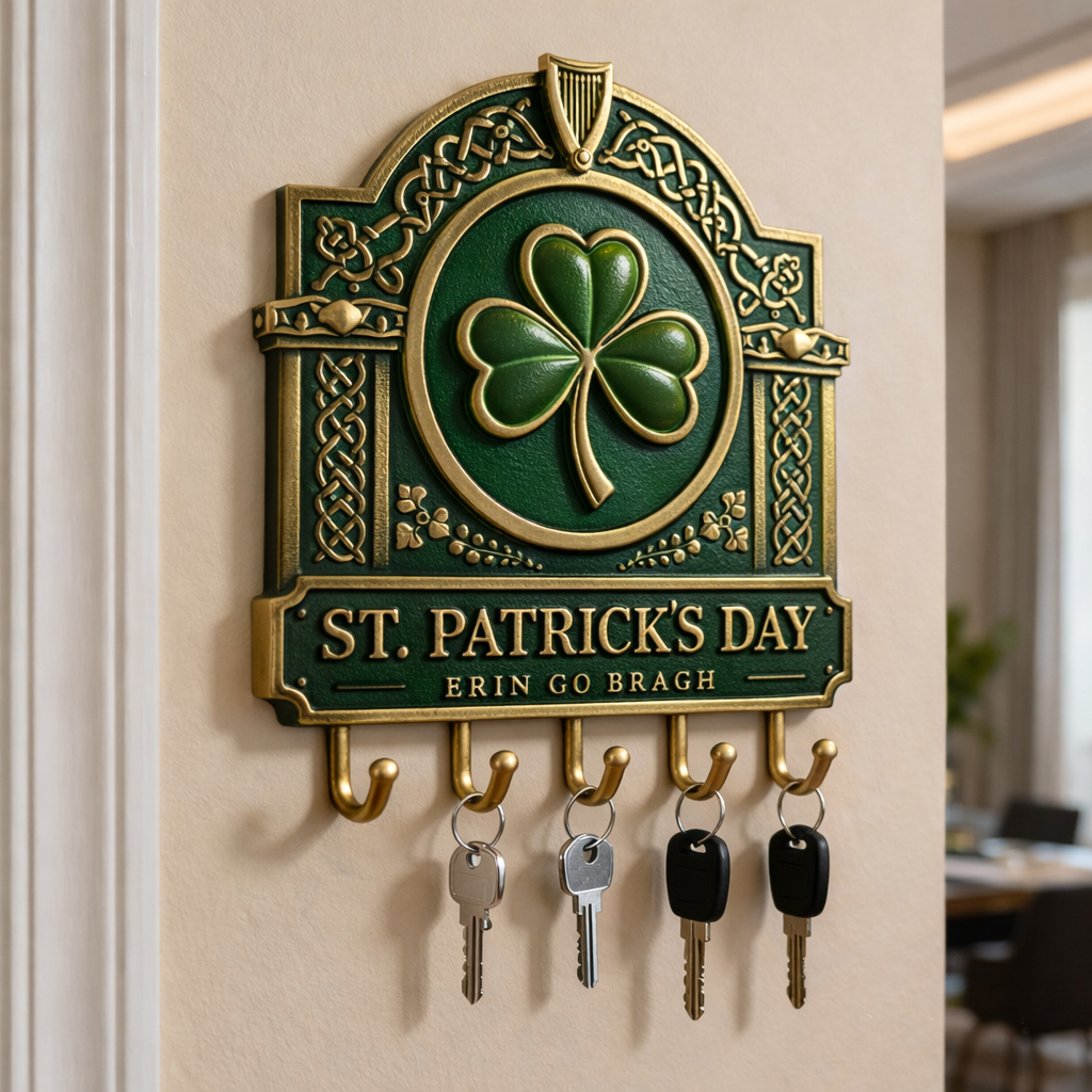 🍀St. Patrick's Day Wall-Mounted Key Holder