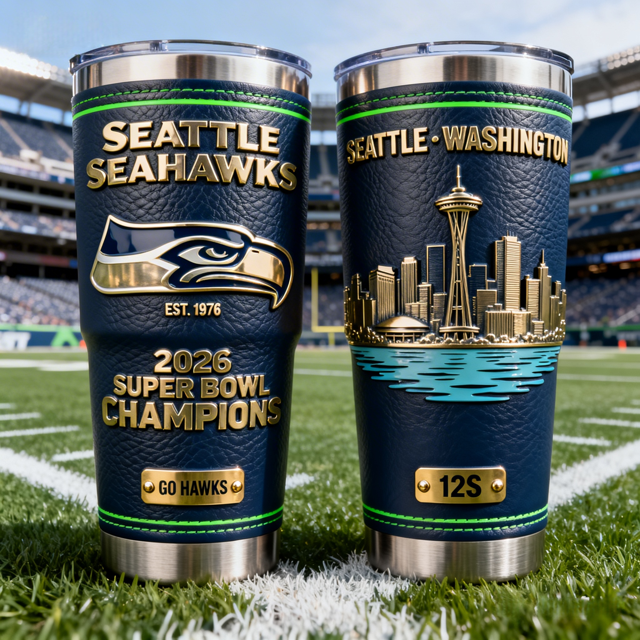 🏆2026 Super Bowl Champion Seahawks Premium Tribute Tumbler 🏈