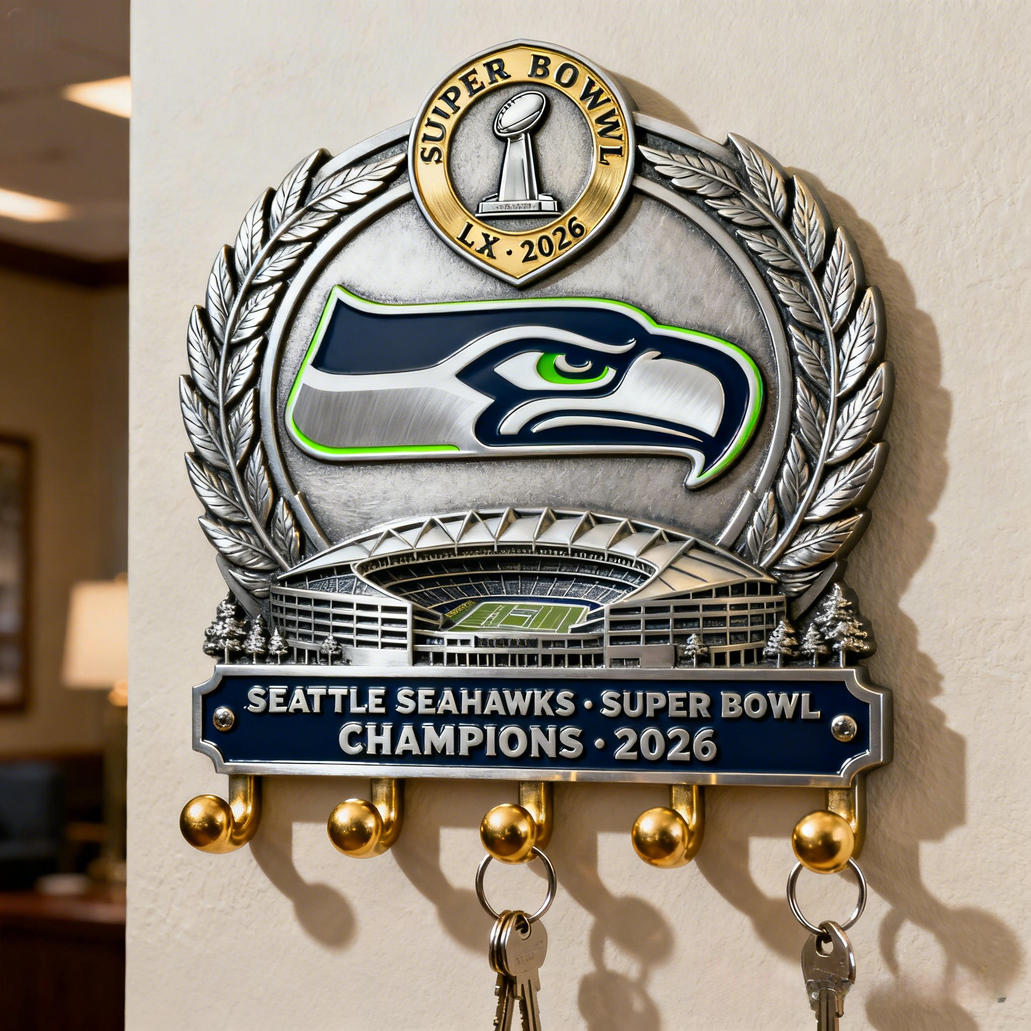2026 Super Bowl champion Seahawks Wall-Mounted Key Holder