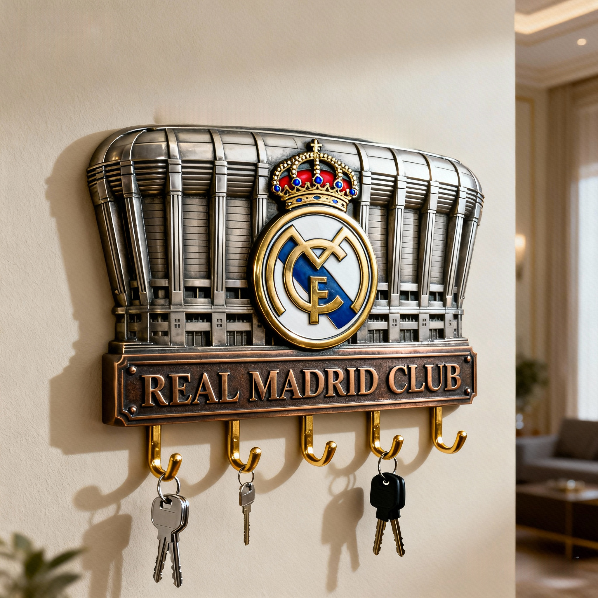 👑⚪️Real Madrid Club Wall-Mounted Key Holder
