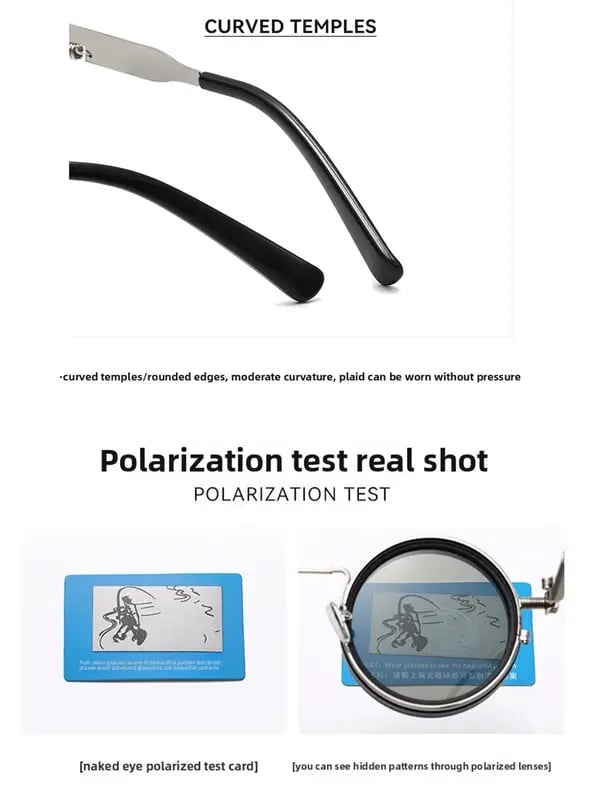 Adjustable 1-9 High Quality Sunglasses Fishing Rounded Polarized Glasses